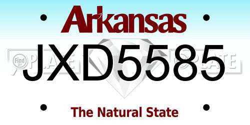 JXD5585 Arkansas License Plate