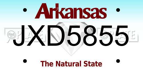 JXD5855 Arkansas License Plate