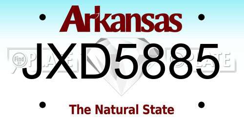 JXD5885 Arkansas License Plate