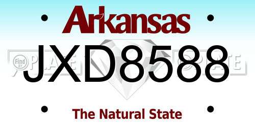 JXD8588 Arkansas License Plate