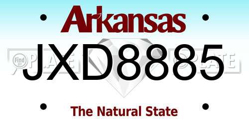 JXD8885 Arkansas License Plate