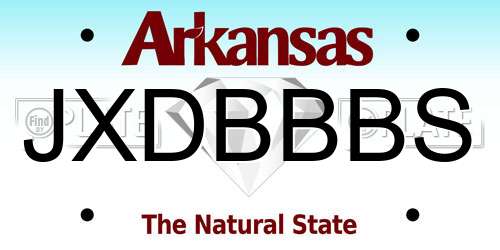 JXDBBBS Arkansas License Plate