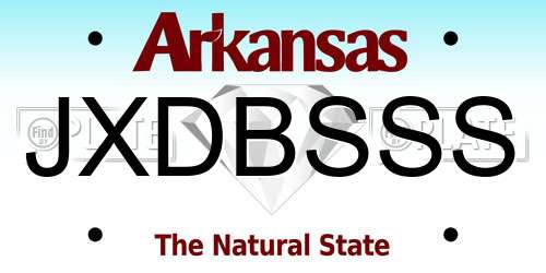 JXDBSSS Arkansas License Plate