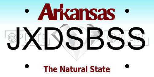 JXDSBSS Arkansas License Plate
