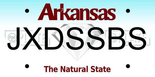 JXDSSBS Arkansas License Plate