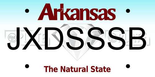 JXDSSSB Arkansas License Plate