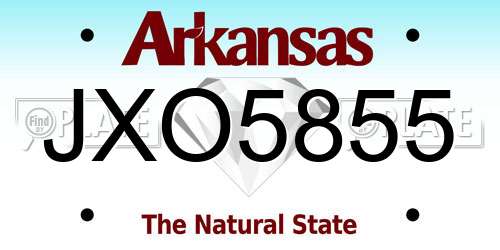 JXO5855 Arkansas License Plate