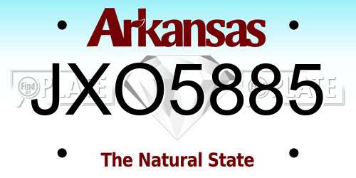 JXO5885 Arkansas License Plate