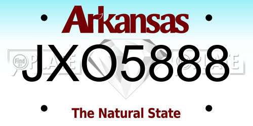 JXO5888 Arkansas License Plate