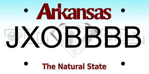 JXOBBBB Arkansas License Plate
