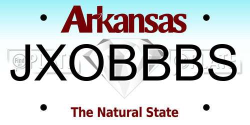 JXOBBBS Arkansas License Plate