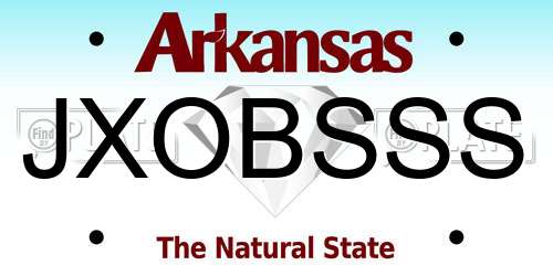 JXOBSSS Arkansas License Plate