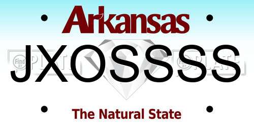 JXOSSSS Arkansas License Plate
