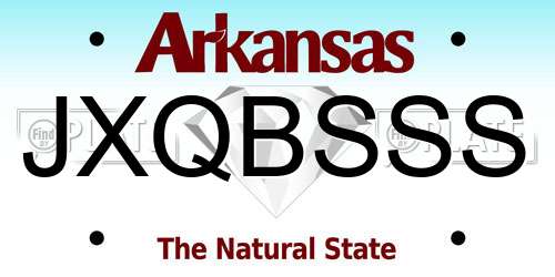 JXQBSSS Arkansas License Plate