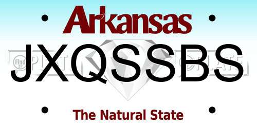JXQSSBS Arkansas License Plate