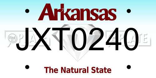 JXT0240 Arkansas License Plate