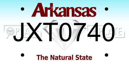 JXT0740 Arkansas License Plate