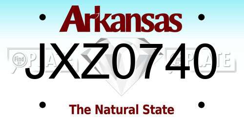 JXZ0740 Arkansas License Plate