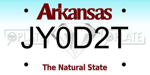 JY0D2T Arkansas License Plate