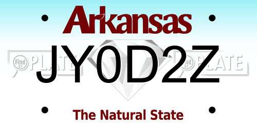 JY0D2Z Arkansas License Plate