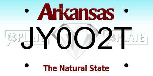 JY0O2T Arkansas License Plate