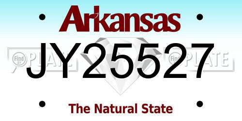 JY25527 Arkansas License Plate