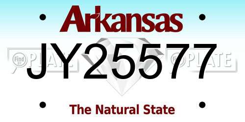 JY25577 Arkansas License Plate