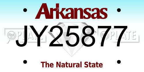 JY25877 Arkansas License Plate