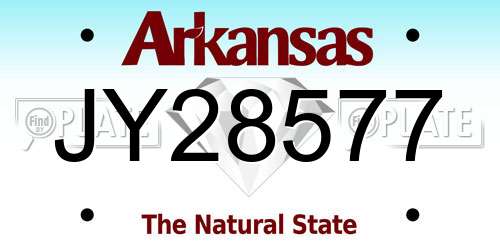 JY28577 Arkansas License Plate