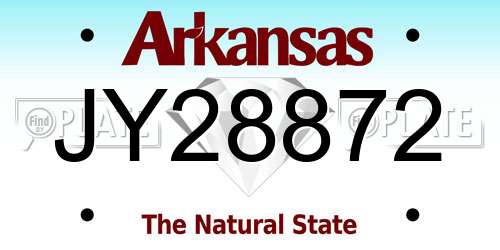 JY28872 Arkansas License Plate