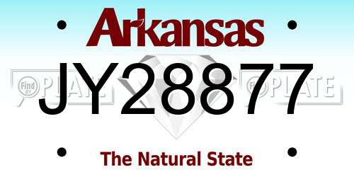JY28877 Arkansas License Plate