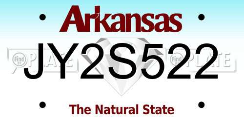 JY2S522 Arkansas License Plate