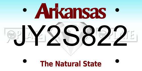 JY2S822 Arkansas License Plate