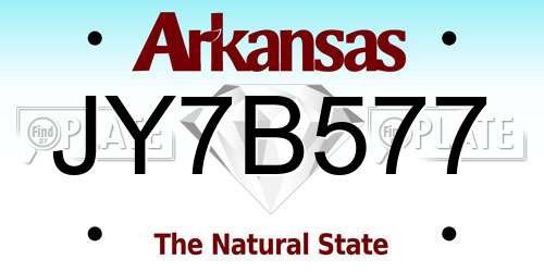 JY7B577 Arkansas License Plate