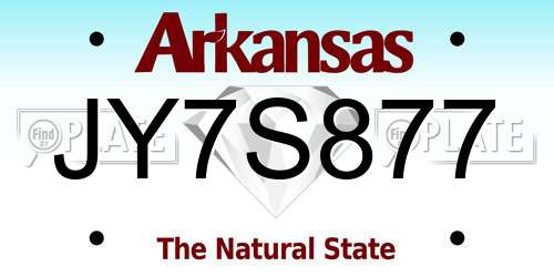JY7S877 Arkansas License Plate