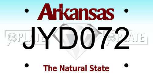 JYD072 Arkansas License Plate