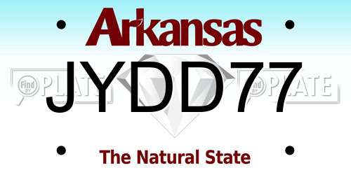 JYDD77 Arkansas License Plate