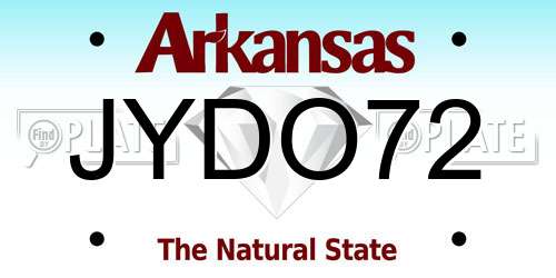 JYDO72 Arkansas License Plate
