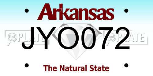 JYO072 Arkansas License Plate