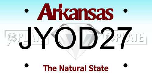 JYOD27 Arkansas License Plate