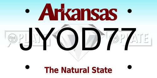 JYOD77 Arkansas License Plate