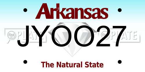 JYOO27 Arkansas License Plate