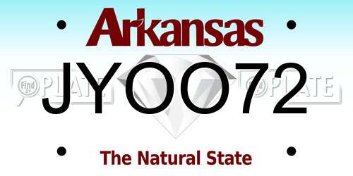 JYOO72 Arkansas License Plate