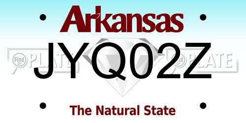 JYQ02Z Arkansas License Plate