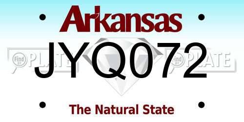 JYQ072 Arkansas License Plate