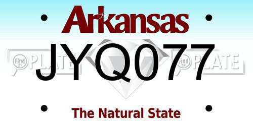 JYQ077 Arkansas License Plate