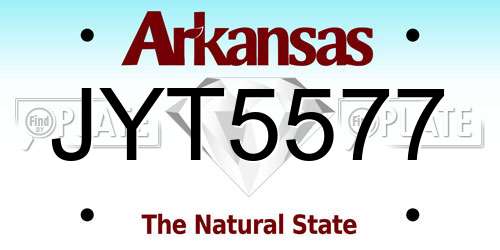 JYT5577 Arkansas License Plate