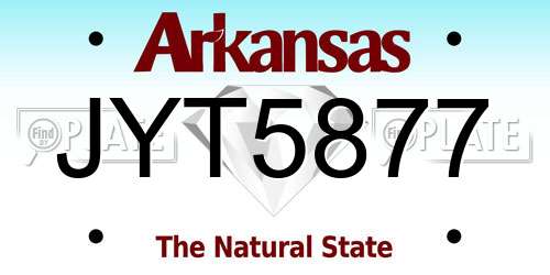 JYT5877 Arkansas License Plate