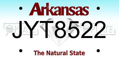JYT8522 Arkansas License Plate
