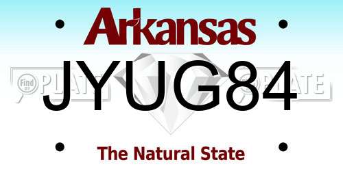 JYUG84 Arkansas License Plate